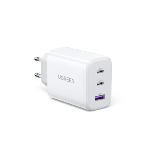 UGREEN USB C Ladegerät 65W PD Netzteil 3-Port Charger Adapter PPS 45W Schnellladegerät kompatibel mit MacBook Pro/Air, iPad, iPhone 17/16/15/14, Galaxy S25 Ultra, Pixel, Steam Deck (Weiß)