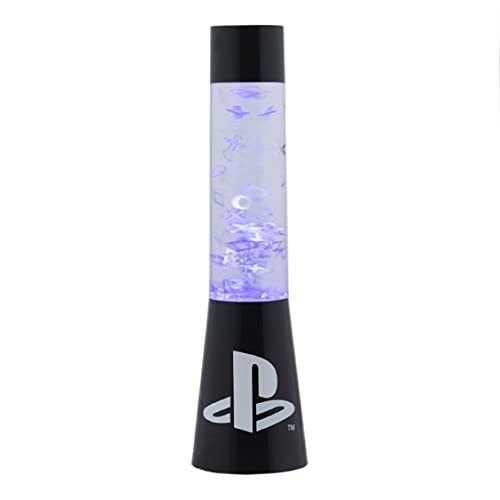 PlayStation Glitzer Flüssigkeitsfluss-Lampe mit schwebenden Controller-Icons - Offiziell lizenziertes Sony Merchandise, Gaming-Raum-Nachtlicht, Schlafzimmerdeko, Black
