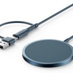 Mag-Safe Ladegerät 15W, JSAUX Wireless Charger Induktive Ladestation Kompatibel für MagSafe Ladegerät iPhone 17 Air Pro Max/iPhone 16/15/14 13 12 Serie, AirPods 3/2, Kabelloses Ladegerät, Blau