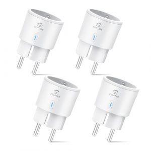 EIGHTREE Smart WLAN Steckdose 4er Pack, Alexa Zubehör WiFi Steckdose mit Strommessung, Sprachsteuerung & Timer, Smart Home funktioniert mit Alexa, Google Home
