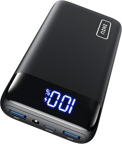 INIU Power Bank, 20000mAh 22.5W Klein Schnellladefunktion Powerbank 1 USB-C, 2 USB-A Mini Externe Handyakkus LED Display, Akkupack für iPhone 17 16 15 14 13 Xiaomi Samsung iPad Travel Camping Outdoor