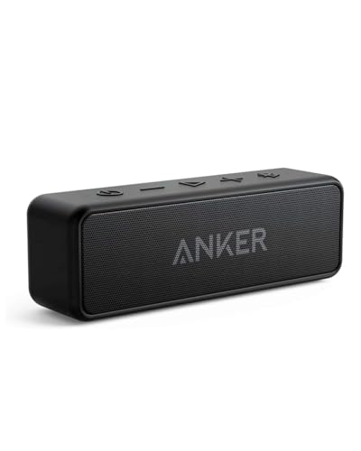 Anker SoundCore 2 Bluetooth Lautsprecher, Fantastischer Sound, Enormer Bass mit Dualen Bass-Treibern, 24h Akku, Verbesserter IPX7 Wasserschutz, Kabelloser Lautsprecher für iPhone, galaxy usw.(Schwarz)