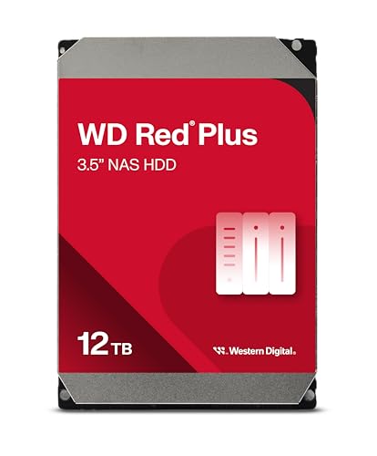 WD Red Plus 12TB NAS Interne Festplatte 3,5 Zoll - 7200 U/Min, SATA 6Gb/s, CMR, 256MB Cache