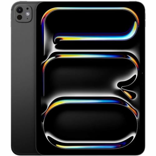 Apple 11" iPad Pro (M4): Ultra Retina XDR Display, 256 GB, 12 MP Querformat Frontkamera/12 MP Rückkamera, LiDAR Scanner, WLAN 6E und 5G Mobilfunk mit eSIM, Face ID, Standardglas – Space Schwarz