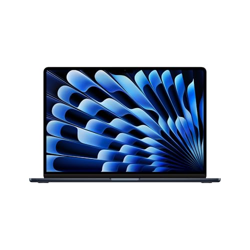 Apple 2024 15″ MacBook Air Laptop mit M3 Chip: 15,3″ Liquid Retina Display, 16 GB gemeinsamer Arbeitsspeicher, 512 GB SSD Speicher, beleuchtete Tastatur, 1080p FaceTime HD Kamera, Mitternacht