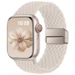 Higgs Geflochtenes Armband Kompatibel mit Apple Watch 40mm 41mm 42mm 38mm Damen Herren, Magnetisch Verschluss Elastisch Stoff Sport Nylon Armbänder für iWatch SE 3/2/1 Series 11 10 9 8 7 6 5 4 3 2 1