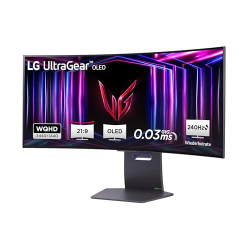 LG Electronics 34GS95QE-B.AEU UltraWide QHD UltraGear Gaming OLED-Monitor 34" (86cm), 3440 x 1440, 0,03ms GtG, 240Hz, HDR400 TRUE BLACK, NVIDIA G-Sync Compatible, AMD FreeSync Premium Pro - Grau