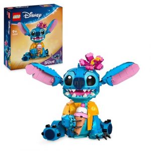 LEGO | Disney Stitch Figur – Modellbau mit Eistüte und dekorativer Blume – Kreatives Spielzeug zu Weihnachten – Geschenk für Kinder und Fans des Films Lilo & Stitch ab 9 Jahren – 43249