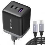 NOVOO 100W USB C Ladegerät GaN Ⅲ 3-Port USB C Netzteil Schnellladegerät PD MacBook Charger mit Ladekabel Kompaktes Reisen kompatibel MacBook Pro/Air,Galaxy S24 Ultra, iPhone 16/Pro und Mehr