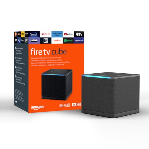 Amazon Fire TV Cube (Neueste Generation) | Streaming-Mediaplayer mit Sprachsteuerung mit Alexa, Wi-Fi 6E, 4K Ultra HD
