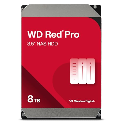 WD Red Pro 8TB NAS 3,5" Interne Festplatte – 7200 RPM Klasse, SATA 6Gb/s, CMR, 256MB Cache