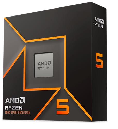 AMD Ryzen 5 9600X Prozessor (Radeon Grafik Included, 6 Kerne/12 Threads, 65W DTP, Sockel AM5, Cache 38MB, Bis zu 5.4 GHz max Boost Frequenz, Kein Kühler)