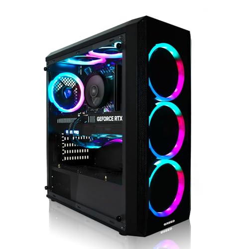 Greed® MK2 – High End Gaming PC – AMD Ryzen 7 5700X & Nvidia Geforce RTX 5060 – Ultra Schneller RGB Computer + 4K Raytracing Rechner mit 4,6 GHZ – 32 GB DDR4 RAM – 1TB SSD – WLAN + W11 Pro