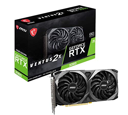 MSI GeForce RTX 3060 VENTUS 2X 12G OC, Gaming Grafikkarte – NVIDIA RTX 3060, 12GB GDDR6 Speicher, 192-bit, 15 Gbps