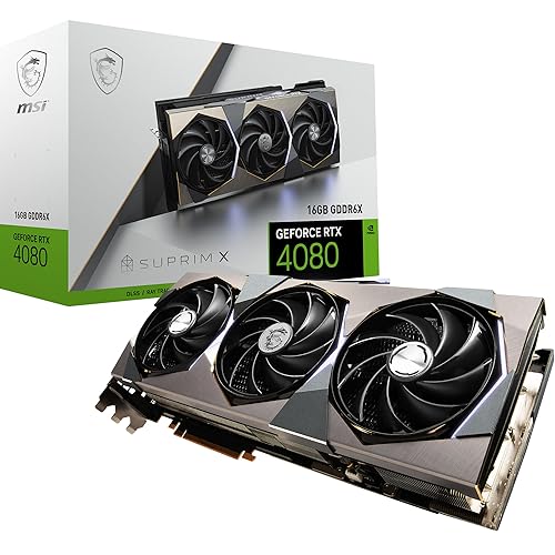 MSI GeForce RTX 4080 16GB SUPRIM X Gaming Grafikkarte - NVIDIA RTX 4080, 16GB GDDR6X Speicher, 256-bit, 22,4 Gbps