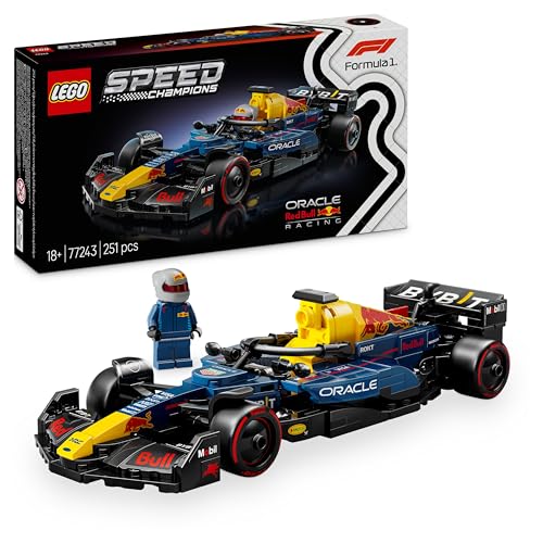 LEGO Speed Champions Oracle Red Bull Racing RB20 F1 Rennauto – Modell für Erwachsene mit Formel 1 Minifigur zum Sammeln – Ausstellungsstück und Geschenk für Fans von Motorsport & Rennwagen 77243