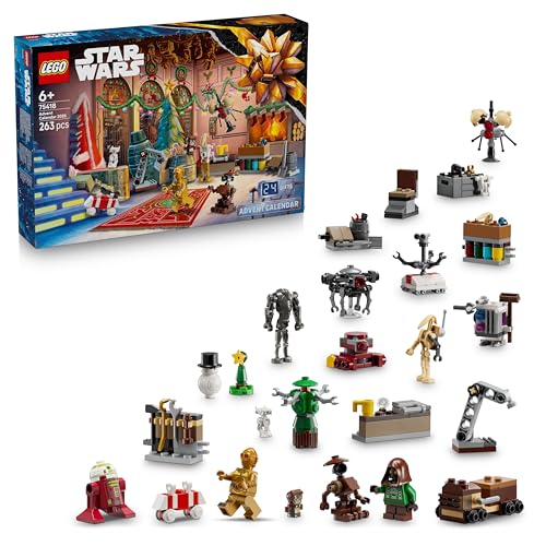 LEGO Star Wars Adventskalender 2025 - Weihnachten Spielzeug mit 24 Überraschungen - 2 Minifiguren & 5 Droidenfiguren - Kinder Spielset - Geschenk für Jungen ab 6 Jahren & Star Wars Fans - 75418