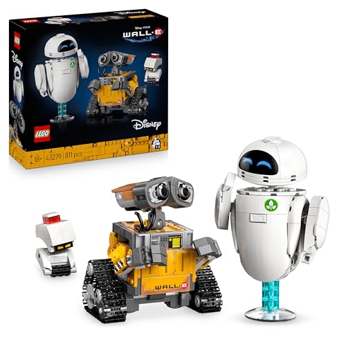 LEGO ǀ Disney and Pixar Wall-E und EVE – Kontruktionsspielzeug für Erwachsene – DIY Set zum Basteln – Baumodell mit M-O & Hal Figuren – Deko zum Bauen – Kreatives Geschenk für Männer und Frauen 43279