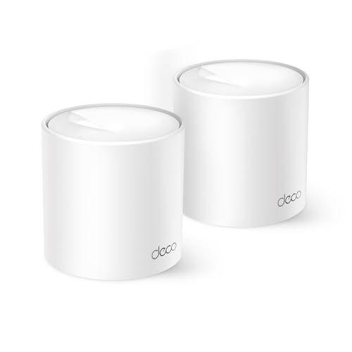 TP-Link Deco X1500 Mesh WLAN Set (2 Pack), Wi-Fi 6 AX1500 Dual Band Router & Repeater, 2X Gigabit Ports für Jede Einheit, empfohlen für Häuser mit 3-4 Schlafzimmern, Umfassender Jugendschutz, WPA3