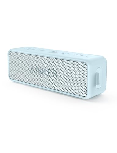 Anker soundcore 2 Bluetooth Lautsprecher, Fantastischer Sound, Enormer Bass mit Dualen Bass-Treibern, 24h Akku, Verbesserter IPX7 Wasserschutz, Kabelloser Lautsprecher für iPhone, Galaxy usw.