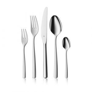 WMF Boston Besteck Set 12 Personen, Essbesteck 60 teilig, Monobloc-Messer, Cromargan Edelstahl poliert, glänzend, spülmaschinenfest