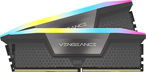 CORSAIR VENGEANCE RGB DDR5 RAM 32GB (2x16GB) 6000MHz CL30-36-36-76 1.40V AMD EXPO Intel XMP 3.0 Desktop-Arbeitsspeicher – Grau (CMH32GX5M2B6000Z30K)