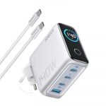 Anker 140W USB-C Ladegerät, Laptop Ladegerät, 4-Port Multi-Geräte Schnellladeleistung, Fortschrittliches GaN Netzteil, Touch Control, Kompatibel mit MacBook, iPhone 17/16/15, Samsung, Pixel und mehr