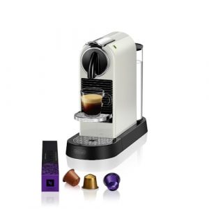 Nespresso EN167.W Citiz Kaffeekapselmaschine, Hochdruckpumpe und ideale Wärmeregelung ohne Aeroccino (Milchaufschäumer), Energiesparfunktion, 1260W, Creme-Weiß, 37.4 x 11.9 x 25.5 cm