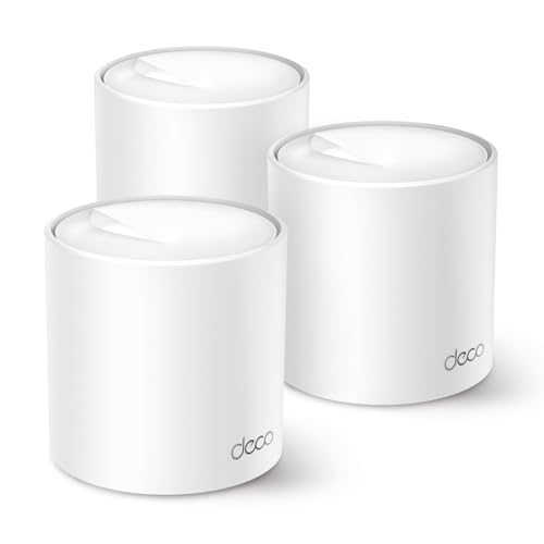 TP-Link Deco X50 Mesh WLAN Set (3 Pack), Wi-Fi 6 AX3000 Dual Band Router & Repeater, 3X Gigabit Ports für Jede Einheit, empfohlen für Häuser mit 4-6 Schlafzimmern, Umfassender Jugendschutz, WPA3