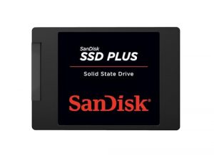 SanDisk SSD Plus interne SSD Festplatte 2 TB (schnelleres Hoch-, Herunterfahren und Laden, Lesegeschwindigkeit 545 MB/s, Schreibgeschwindigkeit 450 MB/s, stoßfest)