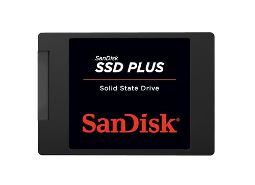 SanDisk SSD Plus interne SSD Festplatte 2 TB (schnelleres Hoch-, Herunterfahren und Laden, Lesegeschwindigkeit 545 MB/s, Schreibgeschwindigkeit 450 MB/s, stoßfest)