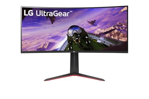 LG Electronics 34GP63AP-B.AEU Ultragear™ UWQHD Curved Gaming Monitor 34″, 3440 x 1440, 21:9, 5 ms GtG, 160 Hz, HDR10, Motion Blur Reduction, AMD FreeSync™ Preminum- Schwarz