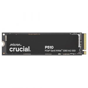 Crucial P510 SSD 2TB M.2 NVMe PCIe 5.0 x4 Gen5, bis zu 10.000 MB/s Lesen, 8.700 MB/s Schreiben, für Laptop und Desktop PC, TLC NAND, Interne Festplatte - CT2000P510SSD8-01