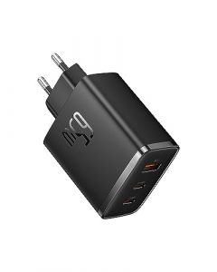 Baseus USB C Ladegerät 65W 3-Ports USB C Netzteil PD Ladegerät mit PPS, GaN Schnellladegerät kompatibel mit MacBook Pro/Air, iPad Pro, Steam Deck, iPhone 16-12 Serie, Galaxy S24 Ultra-S20, Pixel usw
