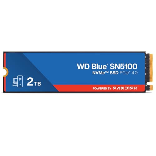 WD Blue SN5100 NVMe SSD 2 TB (7.100 MB/s Lesegeschwindigkeit, M.2 2280, PCIe Gen 4.0, nCache 4.0, SanDisk 3D CBA NAND-Technologie, Acronis True Image)