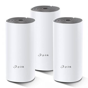 TP-Link Deco E4 Mesh WLAN Set (3er Pack), AC1200 Dual Band Router & Repeater (Reichweite bis zu 370m², ideal für große Häuser mit mehreren Geräten, 6X 100Mbit/s Ports) weiß