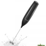 Milchaufschäumer Stab/Milchschäumer Elektrisch tragbarer mit Hoher Leistung Getränkemixer Kaffeebesen batteriebetriebener für Latte, Matcha-Tee, Cappuccino, Schwarz