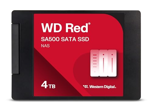 WD Red interne Festplatte 4 TB (3,5 Zoll, NAS Festplatte, 5.400U/min, SATA 6 Gbit/s, NASware-Technologie, für NAS-Systeme im Dauerbetrieb) rot