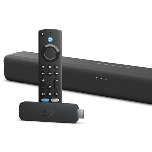 Amazon Fire TV Stick 4K Max, unterstützt Streaming über Wi-Fi 6E, Ambient-TV und Amazon Fire TV Soundbar, 2.0-Lautsprecher mit DTS Virtual:X und Dolby Audio sowie Bluetooth-Unterstützung