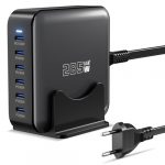 285W USB C Ladegerät, PD 100 W + 65 W Schnellladegerät 6 Port Ladestation GaN-III Charger, Netzteile Kompatibel mit MacBook Pro/Air, Dell XPS, iPhone 15/16/14/Pro, Samsung, Xiaomi, iPads, Steam Deck