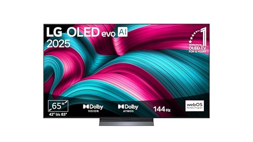 LG OLED65C5ELB TV 65 Zoll (165 cm) 4K OLED evo AI TV (α9 Gen8 4K AI Prozessor, webOS 25, 120Hz (VRR bis zu 144Hz)) [Modelljahr 2025]