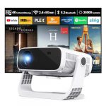 Wielio 2025 Neuer Upgraded Full HD 1080P Beamer, 25000 Lumens, 4K Unterstützung, Android 11, WiFi 6＆ Bluetooth 5.2, automatische Trapezkorrektur, 120° schwenkbarer Heimkino Beamer