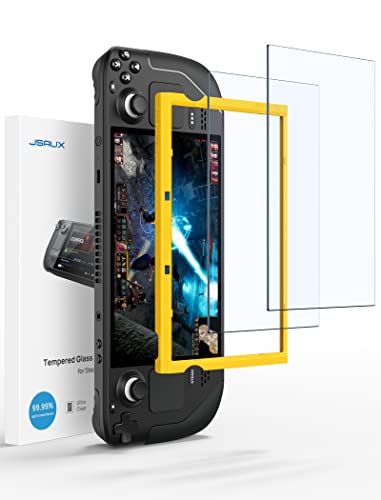 JSAUX Entspiegelt Screen Protector Kompatibel mit Steam Deck[2 Stück], Anti-Blendung Anti-Glare Schutzfolie Kompatibel mit Valve Steam Deck OLED mit Führungsrahmen zur Einfachen Installation