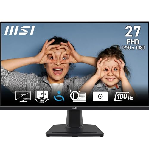 MSI PRO MP275 27 Zoll Full HD Office Monitor – 1920 x 1080 IPS Panel, 100 Hz, Augenfreundlicher Bildschirm, integrierte Lautsprecher, neigungsverstellbar – HDMI 1.4b, D-Sub (VGA)