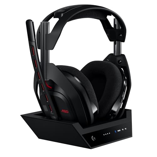 Logitech G Astro A50 LIGHTSPEED kabellose Gaming-Headset + Basisstation (Gen 5), PRO-G GRAPHENE, 3-System-Umschaltung, USB-C für Xbox, PS5, PC/Mac oder Nintendo Switch, Bluetooth – Schwarz
