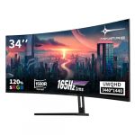 Minifire 34" UWQHD Curved Gaming Monitor 165Hz(DP),3440 x 1440, Curved 1500R,1ms(MPRT),Pip/PBP,FreeSync,HDR, 300nits, sRGB 125%, DCI-P3 95%,VA Panel,2xHDMI 2.1(TMDS) 1xDP 1.4 Ports MFG34C5Q