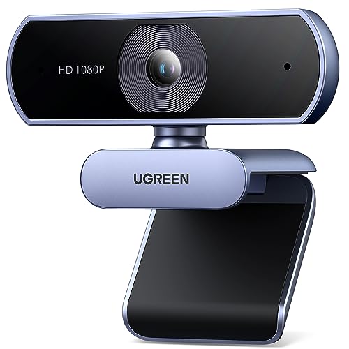 UGREEN Webcam Full HD 1080P/30fps USB A Webcam mit Mikrofon für PC, klares Stereo-Audio, automatische Lichtkorrektur, 85° Ansicht, USB Webcam für Live Streaming, Videoanrufe, Konferenzen, Switch 2