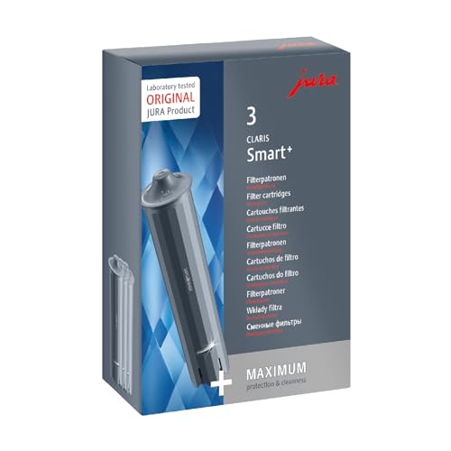 JURA original – CLARIS Smart+ Filterpatrone mit automatischer Filtererkennung – TÜV-zertifizierte Hygiene – 3er-Pack – 24233, Grau