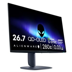 Alienware 27 Gaming Monitor - AW2725D, QHD (2560x1440), 280Hz, QD OLED, 0.03ms, NVIDIA G-SYNC Kompatibel, AMD FreeSync Premium Pro, HDR True Black 400, USB-C, DisplayPort, 2 HDMI, 3 Jahre Garantie