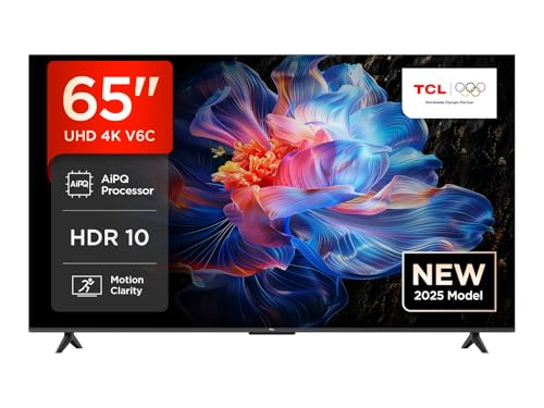TCL 65V6C 65 Zoll Direct LED TV, 4K HDR Fernseher, Smart TV mithilfe von Google TV (Dolby Audio, Motion Clarity, Kompatibel mit Google Assistant & Alexa)